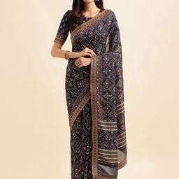 HERE&NOW Bandhani Art Silk Saree-picture-8