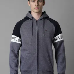Louis Philippe Sport Men Solid Hooded Pure Cotton Sweatshirt-picture-23