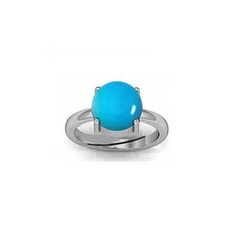 GenZcomplex Silver-Plated Brass Turquoise Finger Ring-88