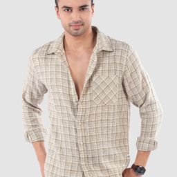 Beyoung Checked Long Sleeves Cotton Shirt-image-88