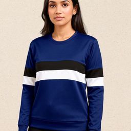 DTR FASHION Striped & Colour blocked Round Neck Long Sleeves T-shirt-image-37
