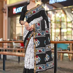 Pandadi Saree Ethnic Motifs Printed Zari Bagru Saree-29