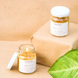GRAZIO Gifting Edition Transparent 18 Pieces Beeswax Elegant Glass Jar Candle-image-5