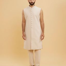 Twamev Men Embroidery Thread Work Sherwani Set-image-13