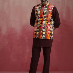 trueBrowns Printed Woven Nehru Jackets-picture-13