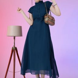 Raiyani Enterprise Women Georgette Fit & Flare Maxi Dress-picture-13