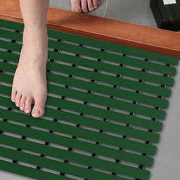 CASA-NEST Green Textured 210 GSM Anti-SkidBathRugs-picture-21
