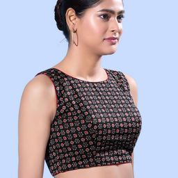 VAMAS - THE DESIGNER BLOUSES Women Boat Neck Padded Saree Blouse-image-92