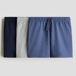 H&M Boys Pack Of 3 Regular Fit Mid-Rise Cotton Shorts-picture-1