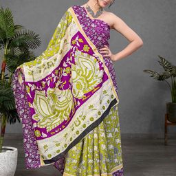 Panzora Ajrak Block Block Print Saree-12