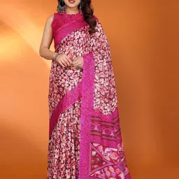 CATCHY FOREVER Floral Silk Cotton Designer Kota Saree-picture-27