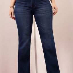 Miss Chase A+ Women Wide Leg High-Rise Light Fade Stretchable Jeans-picture-14
