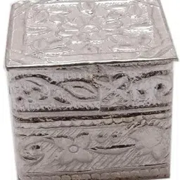 D 999 silver Dibbi honey container for red book remedy square sindur box Decorative Showpiece - 2 cm-picture-22