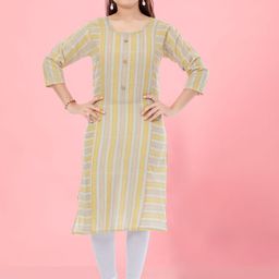 BAESD Girls Striped Flared Sleeves Sequinned Kurta-image-13