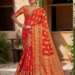 Anouk Rustic Woven Design Zari Organza Banarasi Saree-image-52