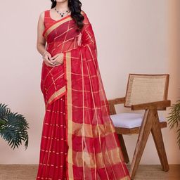 VARNI FABRICS Checked Kota Saree-image-51