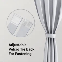 TOP DRAPES Grey Black Out Door Curtain-image-90