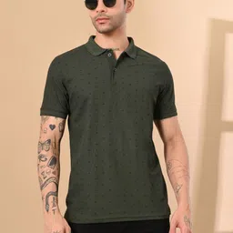 Mast & Harbour Men Self Design Polo Collar Cotton T-shirt-picture-34