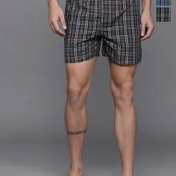 Metronaut Pack Of 3 Checked Pure Cotton Boxers MB3C057-image-28