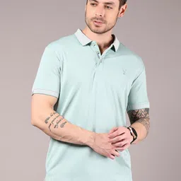 V-Mart Men Solid Polo Collar Cotton Slim Fit T-shirt-image-70