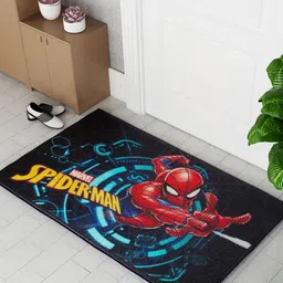 Athom Living Black & Red Marvels Spiderman Printed Anti-Skid Doormats-image-18