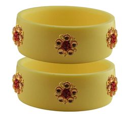 Vidhya Kangan Women Beige Bangle-image-6