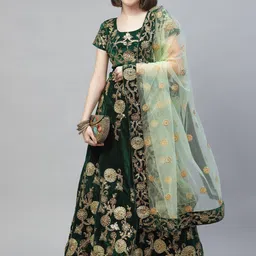 FABPIXEL Embroidered Semi-Stitched Lehenga & Unstitched Blouse With Dupatta-picture-52