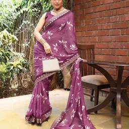 Lookmark Floral Printed Pure Georgette Saree-picture-39