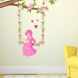 LANSTICK Brown & Pink Tree with barbie Wall Sticker-picture-6