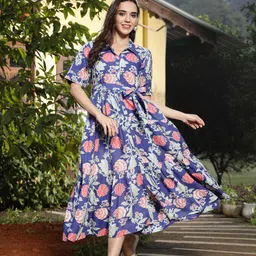 Stylum Floral Printed Fit & Flare Maxi Tiered Dress-image-76