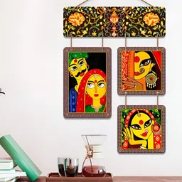 ArtVibes Multicoloured Wood Rajasthani Art Wall Hanging-image-84