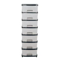 Kuber Industries Black & Grey 7-Layer Modular Drawer Storage Organizer image 2
