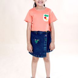 KiddoPanti Fruit Crochet Pocket T-Shirt With Skorts Clothing Set-image-34