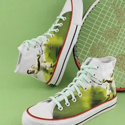 CROWCIA LONDON Men Printed High-Top Sneakers-image-64
