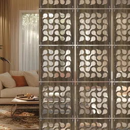 RANDOM Brown Geometric Window Blinds image 1