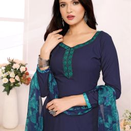 Unstitched Crepe Salwar Suit Material Printed-image-76