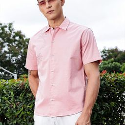 Thomas Scott Men Premium Fit Floral Printed Spread Collar Cotton Casual Shirt-image-52