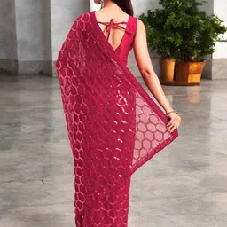 Blissta Embellished Sequinned Poly Georgette Designer Saree image 2