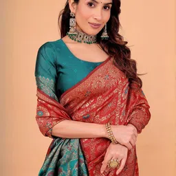 Moda Rapido Woven Design Zari Silk, Cotton Kanjeevaram Saree-picture-31