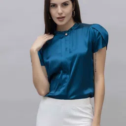 PURYS WORKSPACE Women Round Neck Blouson Top-image-45