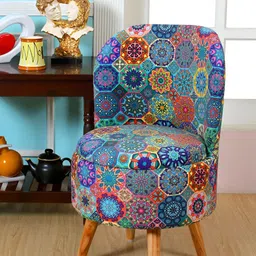 Shadowkart Blue & Red Printed Wooden Pouffes Ottoman-image-59