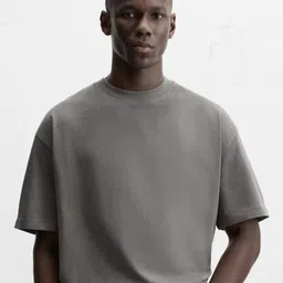 MISCHIEF MONKEY Pure Cotton Drop-Shoulder Sleeves Oversized T-shirt-image-64
