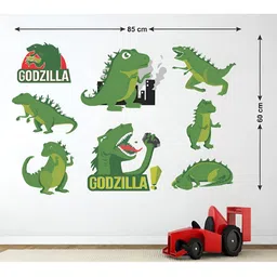 LANSTICK Green & Red Godzilla Printed Heat Resistance Wallpaper-3