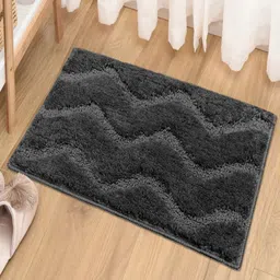 LUXEHOME INTERNATIONAL Grey Textured 1800 GSM Bath Rug-image-59