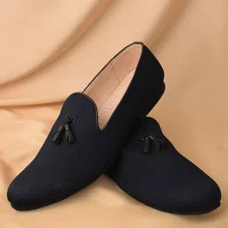 Manyavar Men Self Textured Loafers Mojaris-image-16