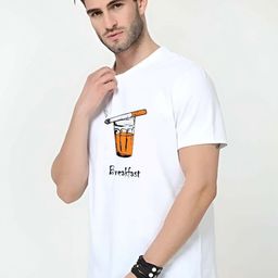 KAIDO Graphic Printed Round Neck Cotton T-shirt-image-50