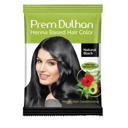 Prem Dulhan Set Of 50 Henna Based Hair Color-10g Each-Black-18