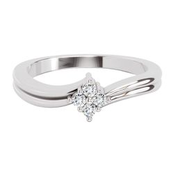 Sparkles 14KT White Gold Diamond Studded Round Shape Ring - 2.76g-image-20