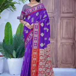 LeeliPeeri Designer Woven Design Zari Silk Blend Banarasi Saree-89