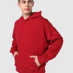 GAP Men Brand Logo Heavyweight Hooded Sweatshirt-image-97